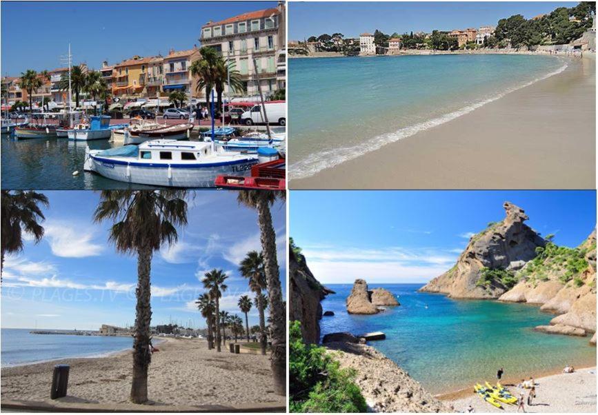 T2, Jardin, Veranda Chambre, Climatisation, Parking Privatif, Proche A Pied Centre, Plage, Gare, Pour 3 Adultes Ou 2 Adultes Avec 2 Enfants Bandol Esterno foto